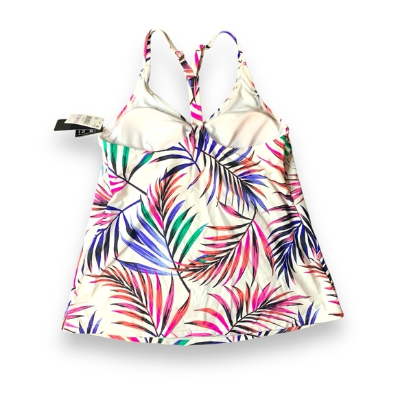 Island Escape Women's T-Back Underwire Tankini Top, 6, White - Picture 4 of 7